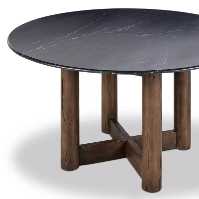 Four Hands Rohan Dining Table - Black Marble