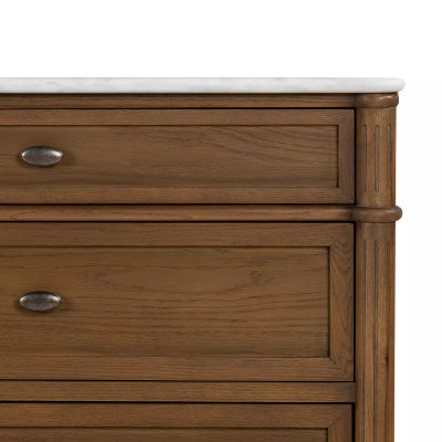 Four Hands Toulouse 6 Drawer Dresser - Toasted Oak W/ Polished White