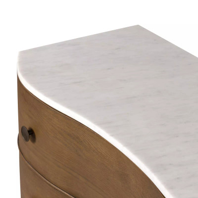 Four Hands Tiago Marble Chest - Toasted Oak