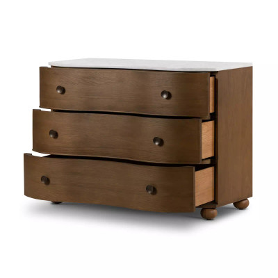 Four Hands Tiago Marble Chest - Toasted Oak