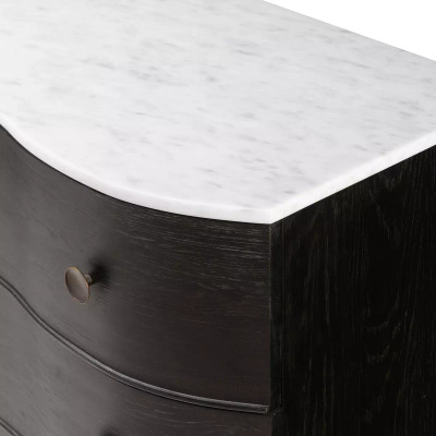 Four Hands Tiago Marble Chest - Distressed Black
