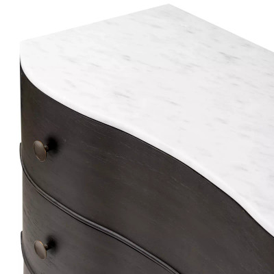 Four Hands Tiago Marble Chest - Distressed Black