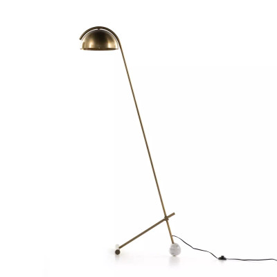 Four Hands Becker Floor Lamp - Charcoal & White Marble