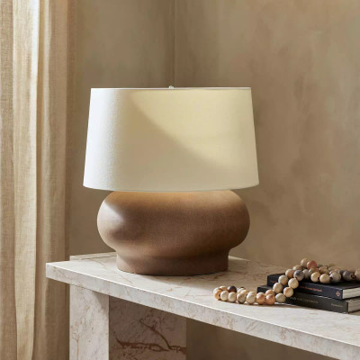 Four Hands Kragen Table Lamp - Dark Sand Porcelain