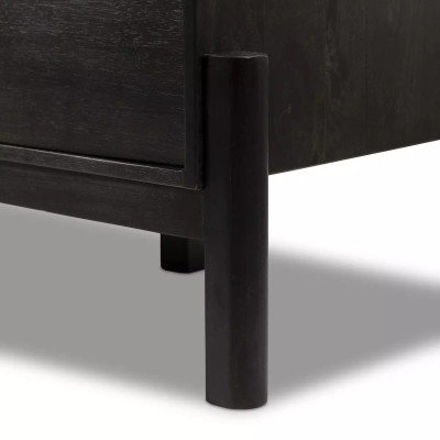 Four Hands Reza Media Console - Worn Black Parawood