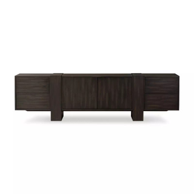 Four Hands Fisher Media Console - Smoked Black Veneer