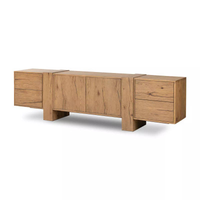 Four Hands Fisher Media Console - Rustic Amber Oak