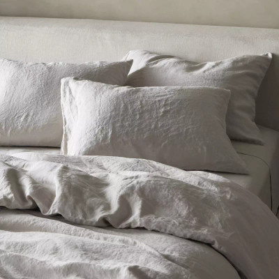 Four Hands Sable Pillowcase, Set Of 2 - Sabel Light Grey - Queen