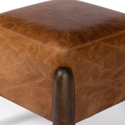 Four Hands Oaklynn Ottoman - Raleigh Chestnut - 21"