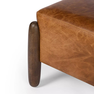 Four Hands Oaklynn Ottoman - Raleigh Chestnut - 21"