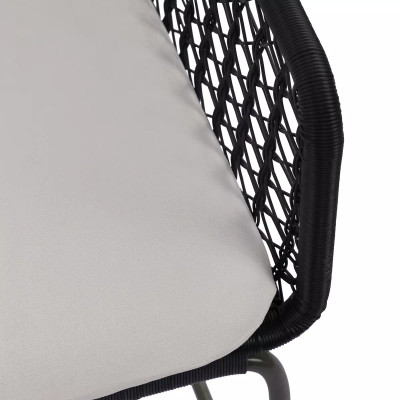 Four Hands Bandera Outdoor Bar Stool - Smoke Black - White