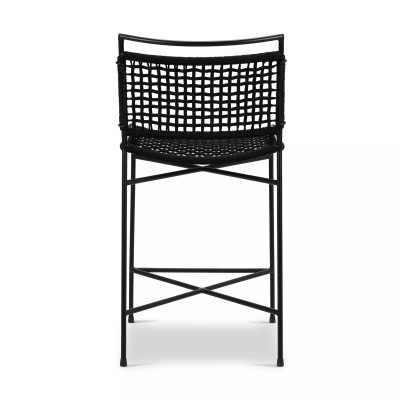 Four Hands Wharton Outdoor Counter Stool - Black Rope