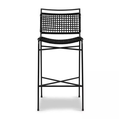 Four Hands Wharton Outdoor Bar Stool - Black Rope