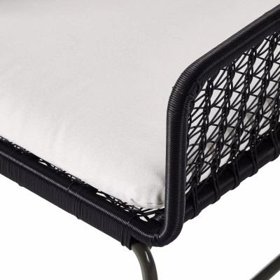 Four Hands Bandera Outdoor Woven Dining Chair - Smoke Black - White