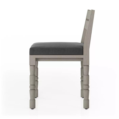 Four Hands Waller Outdoor Dining Chair - Charcoal - Weathered Grey (Closeout)