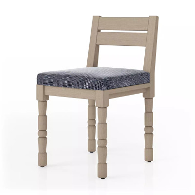 Four Hands Waller Outdoor Dining Chair - Faye Navy - Washed Brown (Closeout)