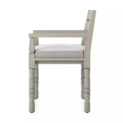 Four Hands Waller Outdoor Dining Armchair - Stone Grey - Weathered Grey (Closeout)