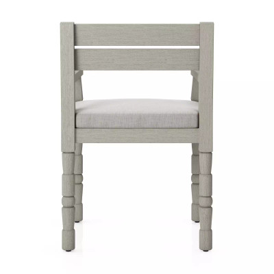 Four Hands Waller Outdoor Dining Armchair - Stone Grey - Weathered Grey (Closeout)