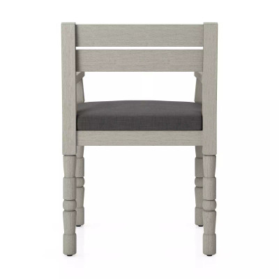 Four Hands Waller Outdoor Dining Armchair - Charcoal - Weathered Grey (Closeout)