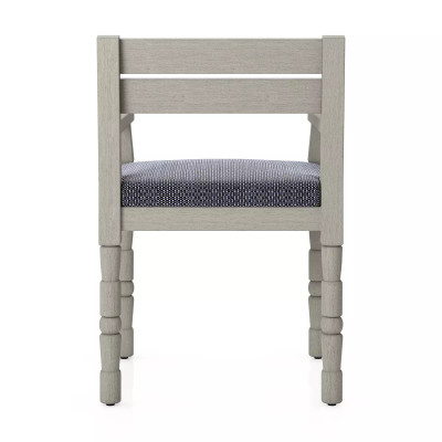 Four Hands Waller Outdoor Dining Armchair - Faye Navy - Weathered Grey (Closeout)