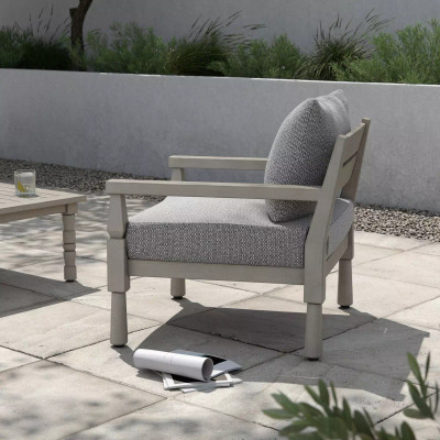 Four Hands Waller Outdoor Chair - Faye Ash - Weathered Grey (Closeout)