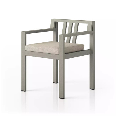 Four Hands Monterey Outdoor Dining Armchair, Weathered Grey - Faye Sand (Closeout)