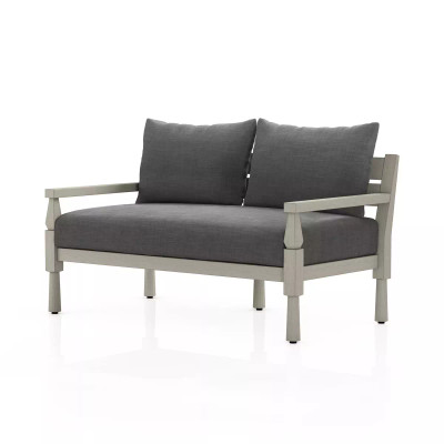 Four Hands Waller Outdoor Sofa - Charcoal - Weathered Grey - 56" (Closeout)