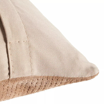Four Hands Angela Pillow - Tan Suede - 20"X20" - Cover + Insert (Closeout)