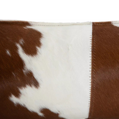 Four Hands Modern Cowhide Lumbar Pillow - Brown & White - Cover Only
