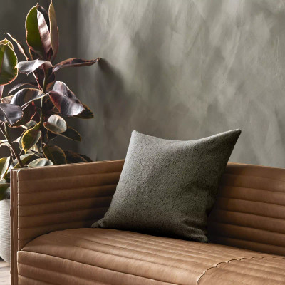 Four Hands Stonewash Linen Pillow - Hasselt Olive Green