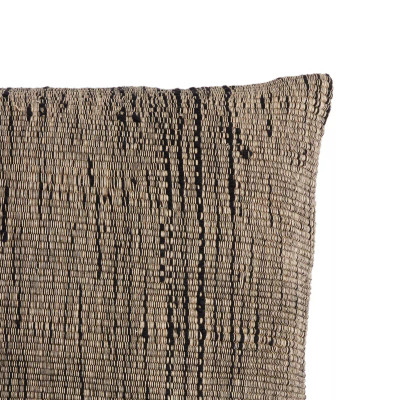Four Hands Handwoven Stripe Wool Pillow - 20"X20" - Black Wool