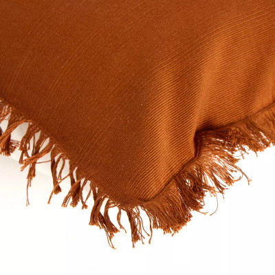 Four Hands Handwoven Eyelash Pillow - Rust Cotton - 16"X24" - Cover + Insert (Closeout)