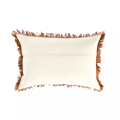 Four Hands Handwoven Eyelash Pillow - Rust Cotton - 16"X24" - Cover + Insert (Closeout)