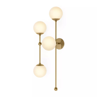 Four Hands Armstrong 4 L Sconce - Burnished Brass - Opal Matte Glass