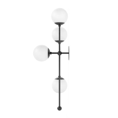 Four Hands Armstrong 4 L Sconce - Black Gunmetal - Opal Matte Glass