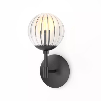 Four Hands Sunset Sconce - Black Gunmetal - Clear Ribbon Glass