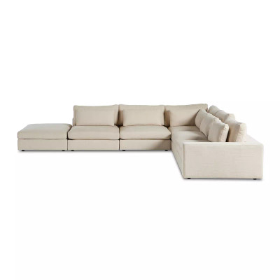 Four Hands Bloor 5 - Piece Sectional - Raf Sofa W/ Ottoman - Clairmont Sand