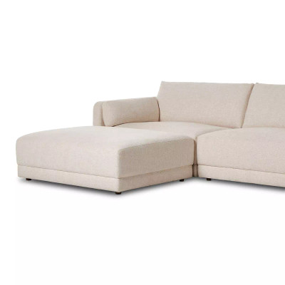 Four Hands Toland 3 - Piece Sectional W/ Ottoman - Palma Cream