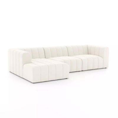 Four Hands Langham Channeled 3 - Piece Sectional - Left Chaise - Fayette Cloud