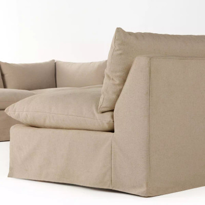 Four Hands Grant Slipcover 5 - Piece Sectional - 154" - Antwerp Taupe