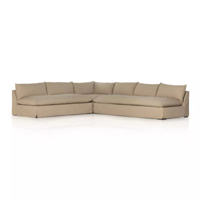 Four Hands Grant Slipcover 3 - Piece Sectional - 114" - Antwerp Taupe