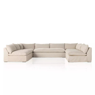 Four Hands Grant Slipcover 5 - Piece Sectional - 154" - Antwerp Natural