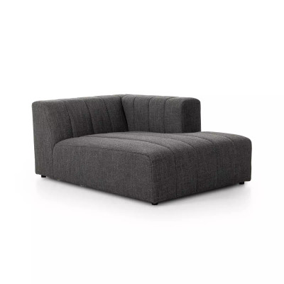 Four Hands BYO: Langham Channeled Sectional - Right Chaise - Saxon Charcoal
