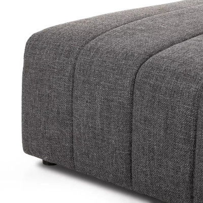 Four Hands BYO: Langham Channeled Sectional - Ottoman - Saxon Charcoal