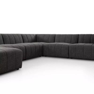 Four Hands Langham Channeled 6Pc Laf Chaise Sectional