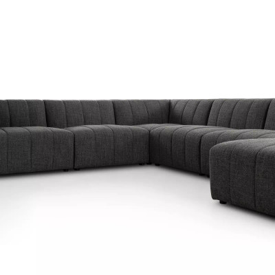 Four Hands Langham Channeled 6 Pc Sectional W/ Raf Chaise