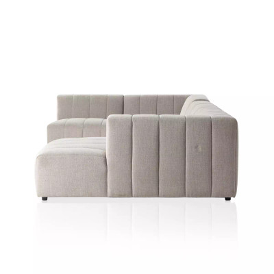 Four Hands Langham Channeled 5 - Piece Sectional - Right Chaise - Napa Sandstone