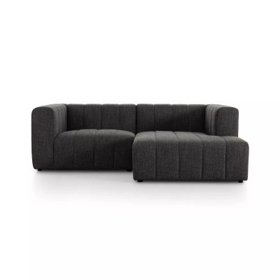 Four Hands Langham Channeled 2 - Piece Sectional - Right Arm Facing - Saxon Charcoal