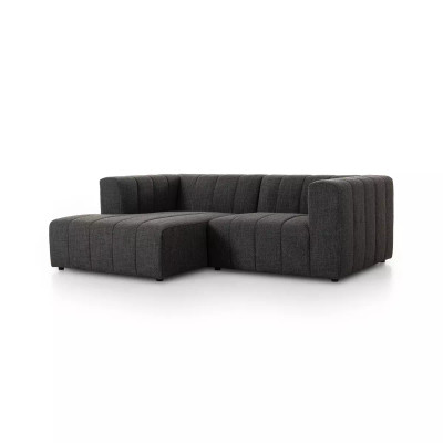 Four Hands Langham Channeled 2 - Piece Sectional - Left Arm Facing - Saxon Charcoal