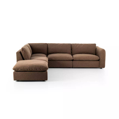 Four Hands Ingel 4 - Piece Sectional W/ Ottoman - Right Arm Facing - Antwerp Cafe